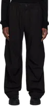 Devoa Black Baggy High Waisted Trousers In Black