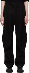 Devoa Black Baggy Trousers In Black