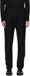 Devoa Black Curved Trousers In Black