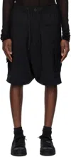 Devoa Black Half Pants Hybrid Shorts In Black