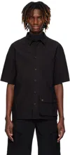 Devoa Black Half Sleeve Shirt In Black