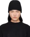 Devoa Black Knit Beanie In Black