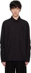 Devoa Black Poplin Shirt In Black