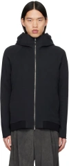 Devoa Black Zip Hoodie In Black