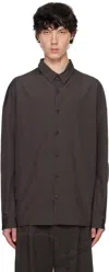 Devoa Brown Poplin Shirt In Chocolate