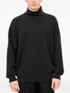 Devoa Buttoned High-neck Sweater In Black