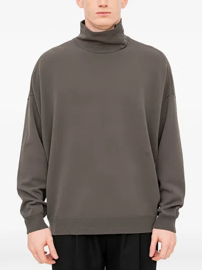 Devoa Buttoned High-neck Sweater In Multi