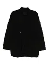 Devoa Cable-knit Cardigan In Black