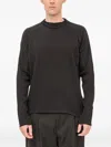 Devoa Cotton Long-sleeve T-shirt In Black