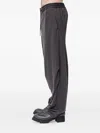 Devoa Drawstring Wide-leg Trousers In Gray