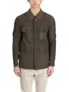 Devoa Field Jacket In Viscose And Linen In Brown