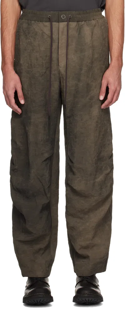 Devoa Gray Baggy Trousers In Charcoal