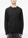 Devoa Henley-neck Long-sleeve Sweater In Black