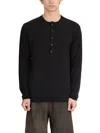 Devoa Henley-neck Long-sleeve Sweater