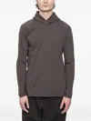 Devoa Long-sleeve Cotton Hoodie In Gray