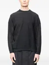 Devoa Open-knit Pullover Sweater In Black