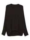Devoa Panelled Cotton Jumper In Brown