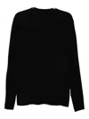 Devoa Raw-cut Cotton T-shirt In Black