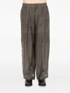 Devoa Silk Trousers In Brown