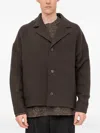 Devoa Single-breasted Peacoat In Brown