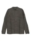Devoa Textured Cotton Shirt In Brown