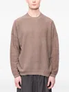 Devoa Textured-knit Pullover Sweater In Brown