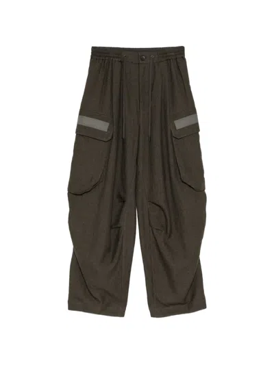 Devoa 울 카고 팬츠 In Brown