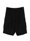 Devoa Wool Cargo Shorts In Black