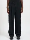 Devoa Wool Trousers With Pleats In Blue