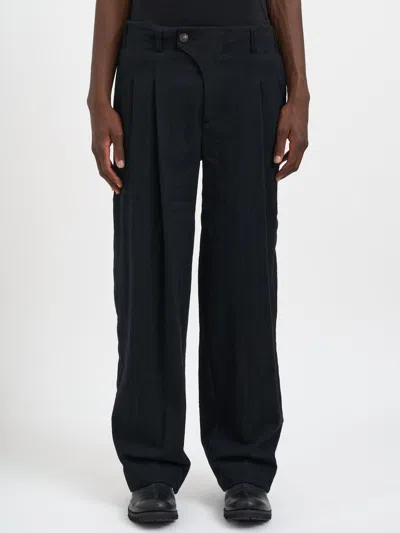 DEVOA DEVOA WOOL TROUSERS WITH PLEATS