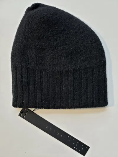 Pre-owned Devoa X Ma Cashmere & Mink Double Sided Beanie In Black