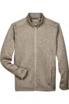 Devon & Jones Bristol Sweater Fleece Quarter-zip Pullover In Brown