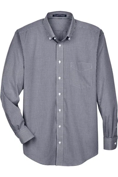 Devon & Jones Crown Collection Gingham Check Woven Dress Shirt In Gray