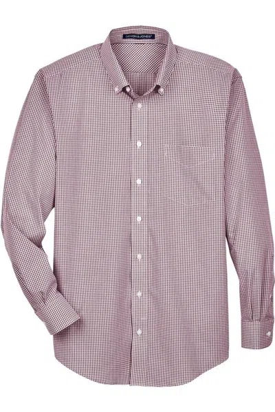 Devon & Jones Crown Collection Gingham Check Woven Dress Shirt In Pink