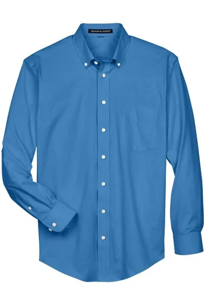 Devon & Jones Crown Collection Oxford Woven Dress Shirt In Blue
