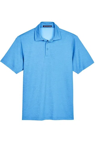 Devon & Jones Crownlux Performance Address Mlange Polo In Blue