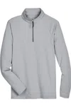 Devon & Jones Crownlux Performance Clubhouse Micro-stripe Quarter-zip Pullover In Gray