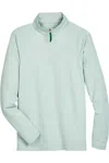 Devon & Jones Crownlux Performance Clubhouse Micro-stripe Quarter-zip Pullover In Green