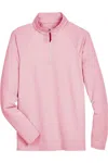 Devon & Jones Crownlux Performance Clubhouse Micro-stripe Quarter-zip Pullover In Pink
