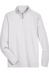 Devon & Jones Crownlux Performance Clubhouse Micro-stripe Quarter-zip Pullover In Silver