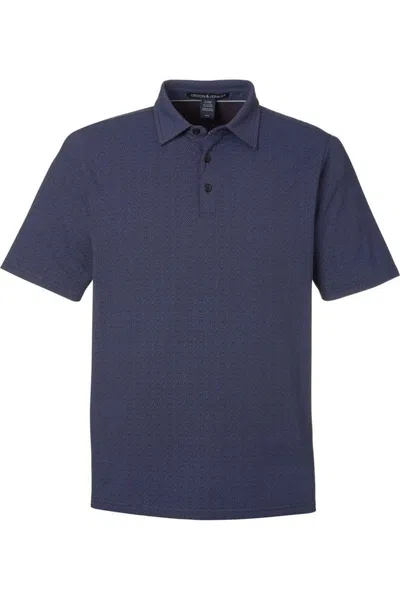 Devon & Jones Crownlux Performance Geo Polo In Blue