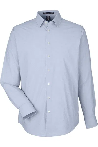Devon & Jones Crownlux Performance Microstripe Dress Shirt In Blue