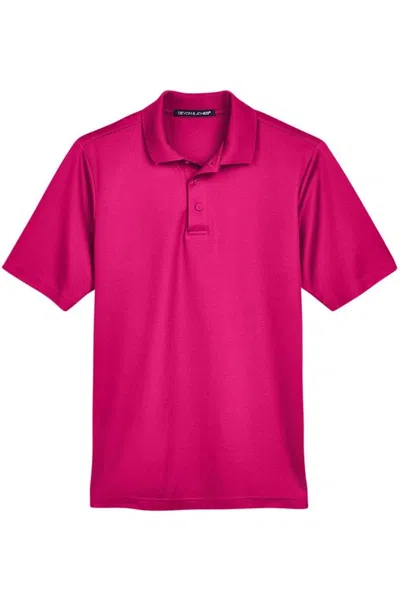 Devon & Jones Crownlux Performance Plaited Polo In Pink