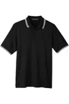 Devon & Jones Crownlux Performance Plaited Tipped Polo In Black