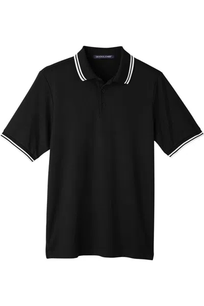 Devon & Jones Crownlux Performance Plaited Tipped Polo In Black