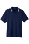Devon & Jones Crownlux Performance Plaited Tipped Polo In Blue