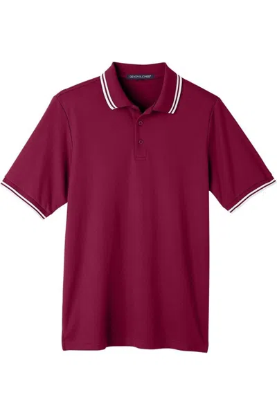 Devon & Jones Crownlux Performance Plaited Tipped Polo In Red