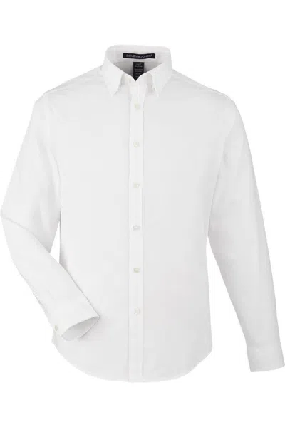 Devon & Jones Crownlux Performance Spencer Poplin Dress Shirt In White