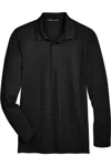 Devon & Jones Crownlux Performance Tall Plaited Long Sleeve Polo In Black
