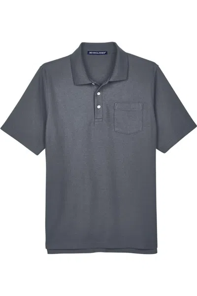 Devon & Jones Drytec20 Performance Pocket Polo In Gray